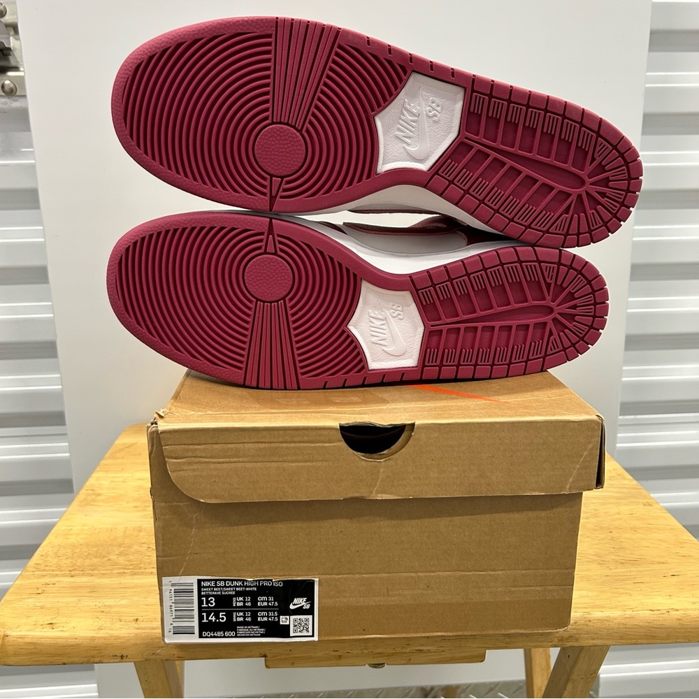 Nike SB Dunk High Pro ISO Orange Label Sweet Beet Sz 13 DQ4485-600 Mens New - Picture 7 of 10